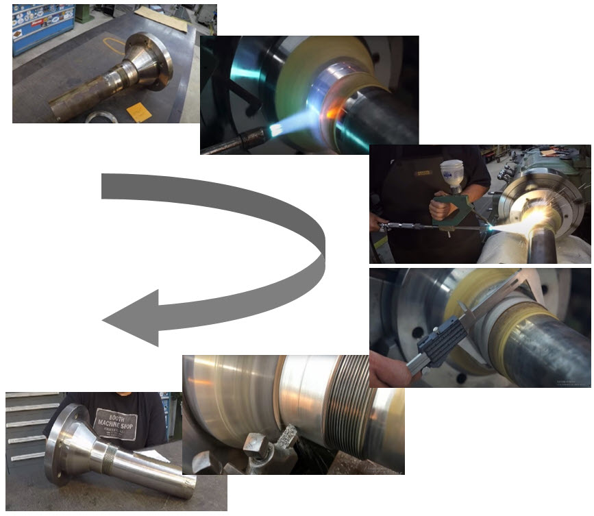 مراحل تعمیر و پوشش دهی یک سطح آسیب دیده به روش اسپری و فیوز